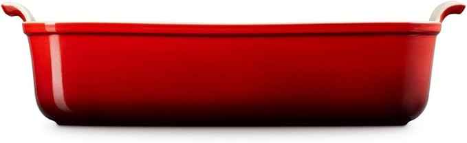 Le Creuset Stoneware Heritage Deep Rectangular Lasagna Dish, 6.75 qt., Cerise