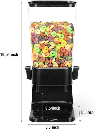 Cereal Dispenser Countertop Large Cereal Containers Storage Black (K:Black & 3pack / A(Upgrade Materials))