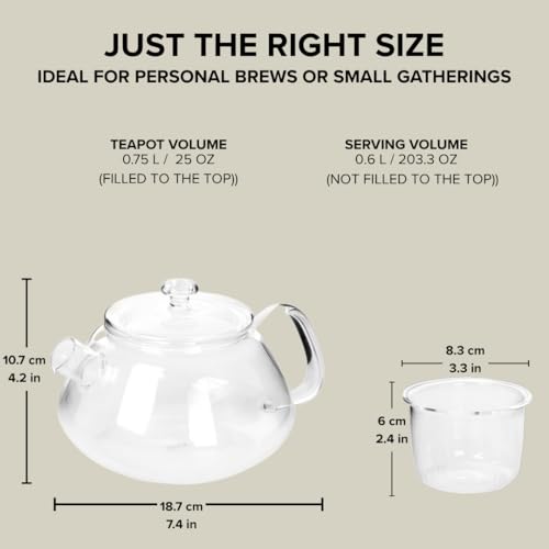 Viva Nicola All Borosilicate Glass Teapot with Lid Included