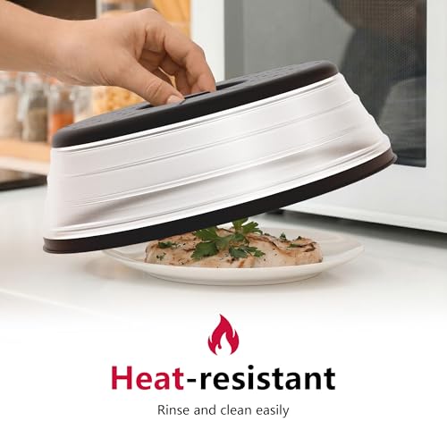 Microwave Splatter Cover Vented for Food with Hook Hole (2 packs-Black / M(11"x3.26")-Pack of 2)