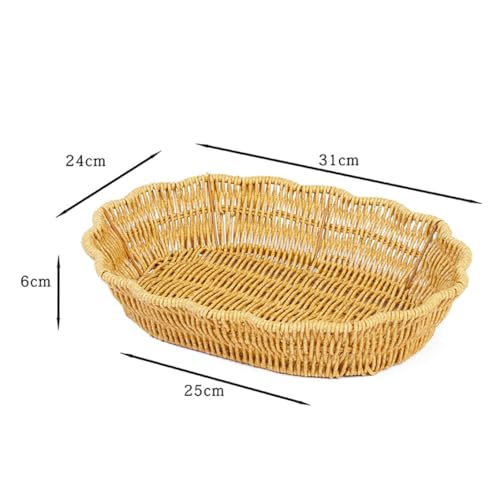 2Pack Fruit Baskets Wicker Bread Basket