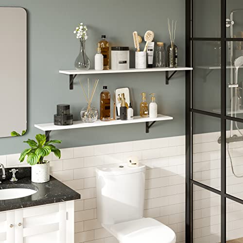 Long Wall Shelves (White / 39.4 Inch)