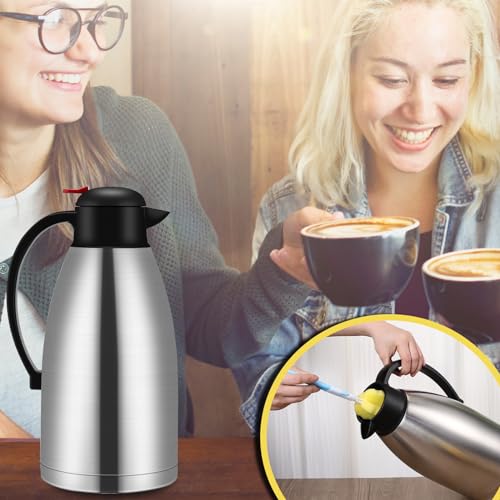 2 Pcs 102 oz Stainless Steel Thermal Coffee Carafe (Silver / 102 oz)
