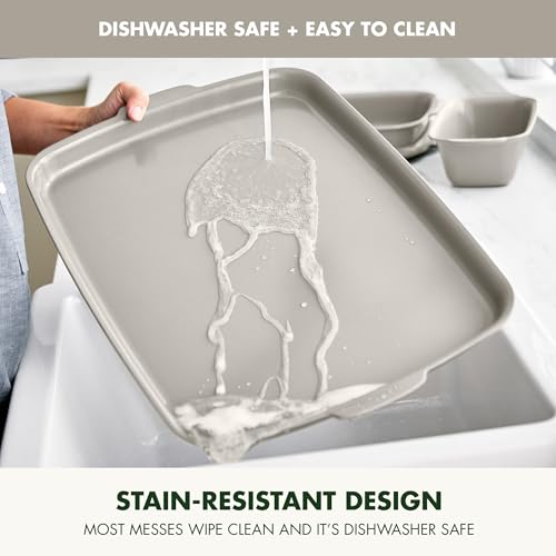 Premiere Ovenware Healthy Ceramic Nonstick 18" x 13" Half Rectangular Baking Pan (18" x 13" Half Sheet Pan / Taupe)