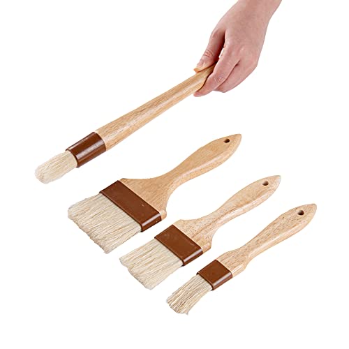 Natural Wood Pastry Basting Brush Set (Set)