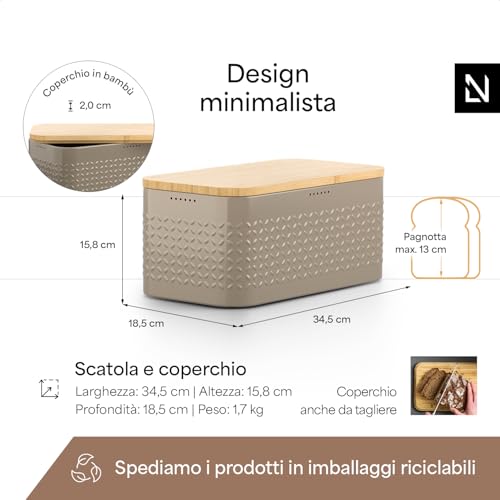 Bread Box for Kitchen Countertop (Taupe Brown)