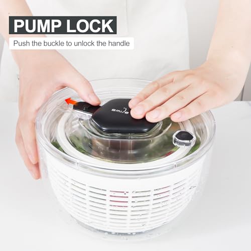 Salad Spinner Small Lettuce Spinner Kitchen Gadgets Vegetable Washer (3.8QT / White)