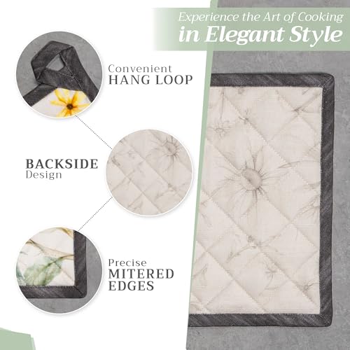 Pot Holders 100% Cotton Potholders (057 - Candice / 8" x 8" (Pot Holder Pack of 2))