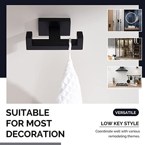 Double Towel Hook Matte Black (1 Pack / Matte Black)