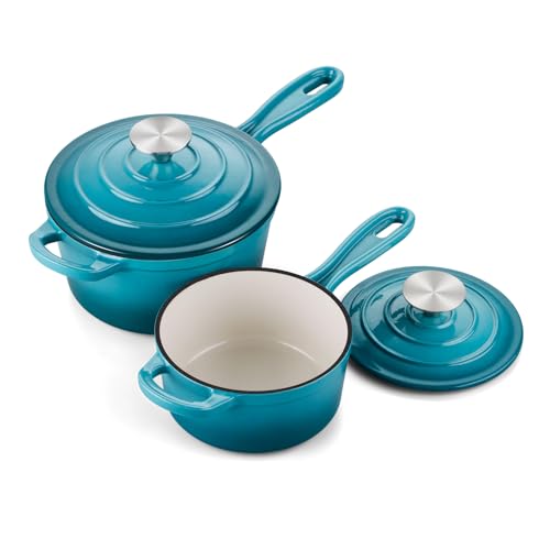 1QT & 2QT Saucepan Set with Lid (Dark Cyan / 1+2 Quarts)