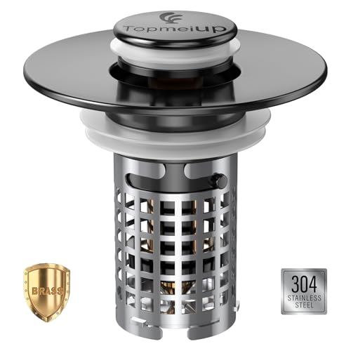 Bathroom Sink Drain Strainer (Black)