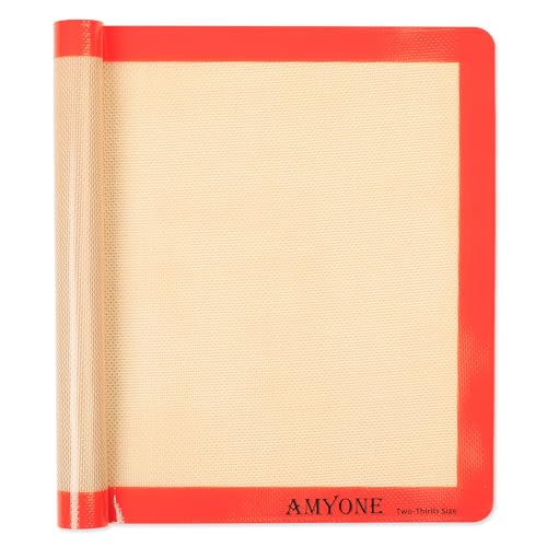 Silicone Baking Mat for 2 (Bright Orange / 19.7"L x 13.6"W)