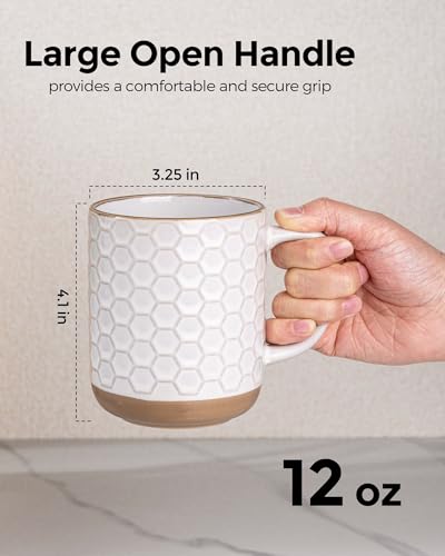 Coffee Mugs Set of 4 (Off-White / Set of 4 (12 Ounces))
