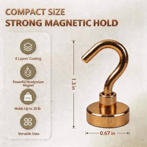 Magnetic Hooks (Bronze / 0.67 inches)