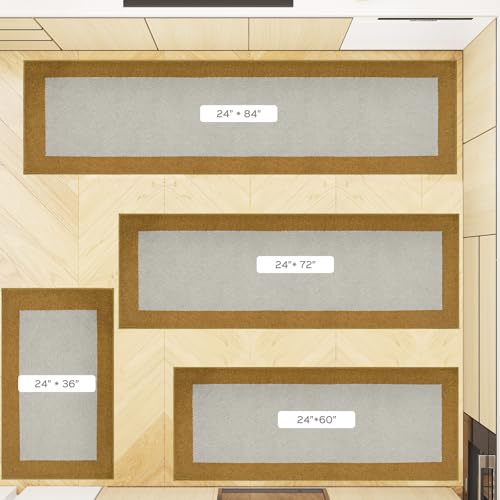 Kitchen Runner Rug 24" x 70" for Hallway (Gold / 24" X 70")