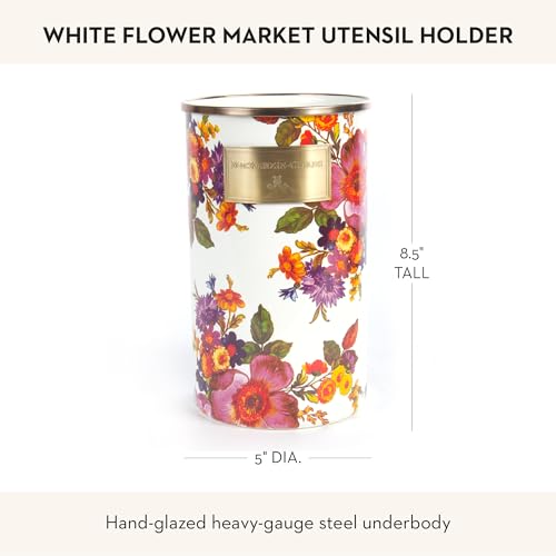 Enamel Utensil Holder (Flower Market White)