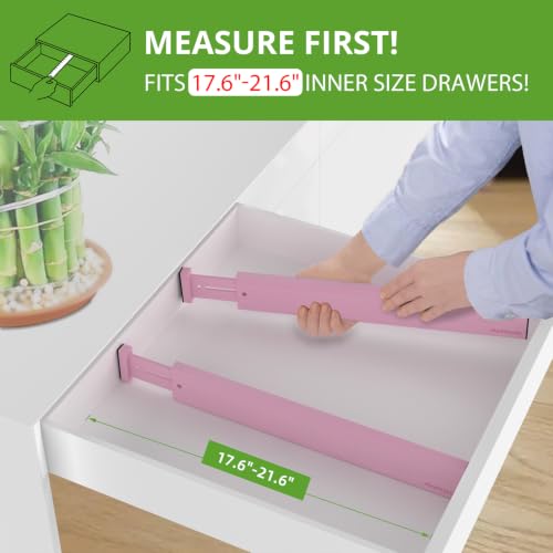 Expandable Bamboo Drawer Dividers (Pink)