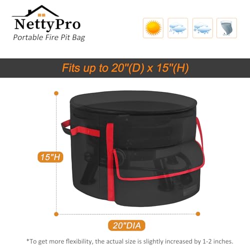 Fire Pit Carry Bag Compatible with 19 Inch Outland 893 (20 inch)