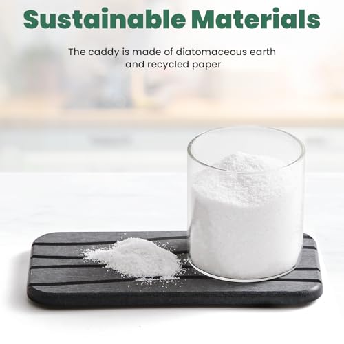 3PCS Water Absorbing Diatomaceous Earth Tray for Sink (Dark Gray-no Pattern)
