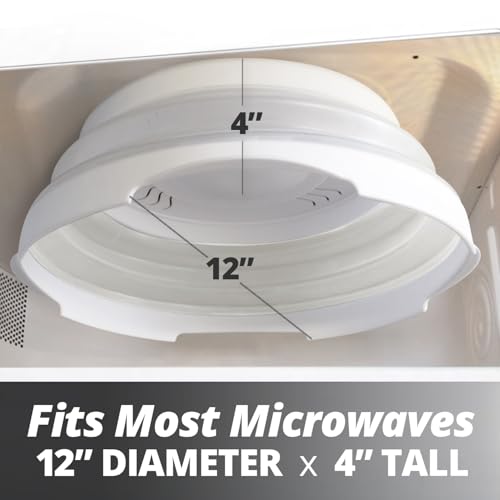 Magnetic Microwave Splatter Cover (12 Inch - Full Size Microwaves - White)