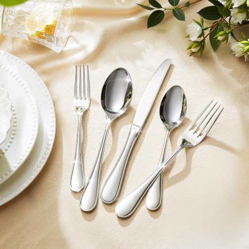 18 10 Stainless Steel Silverware Set for 4 (Silver / 20-Piece)