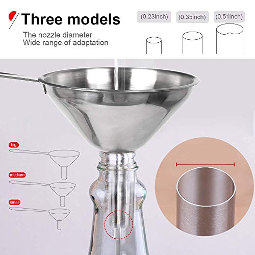 Kitchen Funnel for Filling Bottles (3PCS Long Handle Funnel Set)