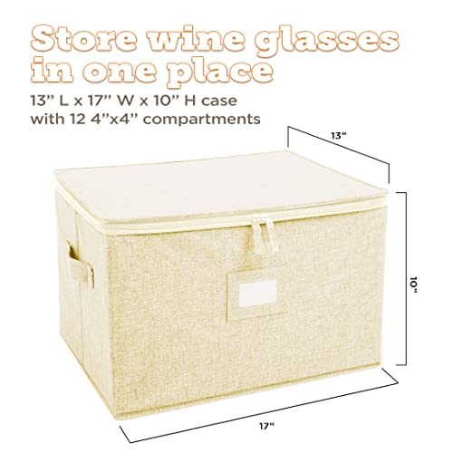 Wine Glass Storage Case (Cream / 1 Pack Wine Glass Storage)