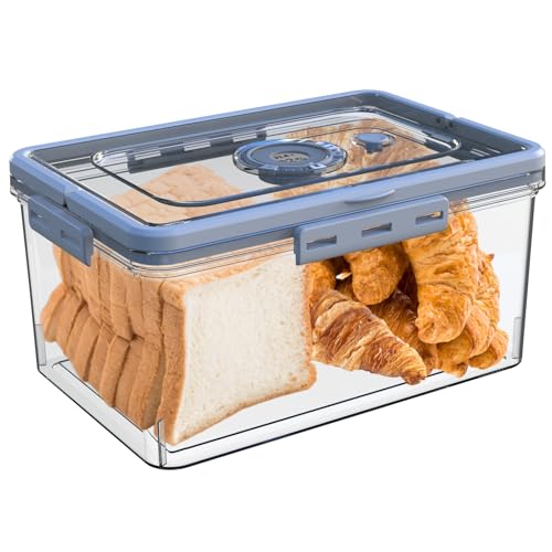 Bread Box With Digital Hygrometer (Grey-Handle)