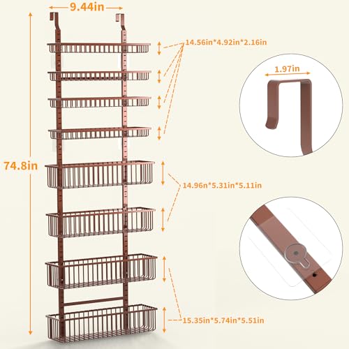 Over The Door Pantry Organizer (Brown / 8-Tier)