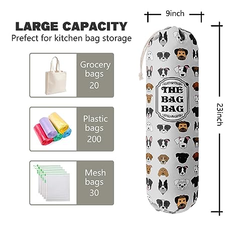Grocery Bags Holder Organizer For Shopping Bags (Dog 12)