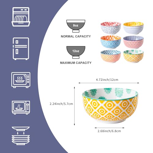 11 Oz Ceramic Small Dessert Bowls Set of 6 (6 Count)