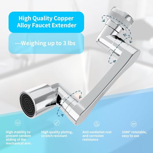 1080° Swivel Faucet Extender (Brass - 1 Pack / 1080-1Mode)