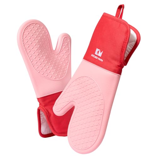 UltraShield Silicone Oven Mitts (Red / Standard)