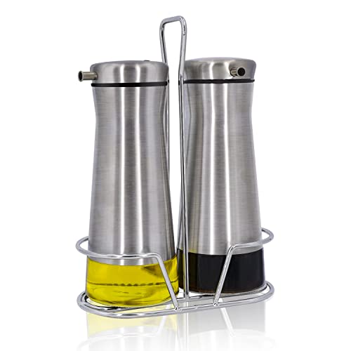 Oil And Vinegar Dispenser Set with Caddy (Clear)