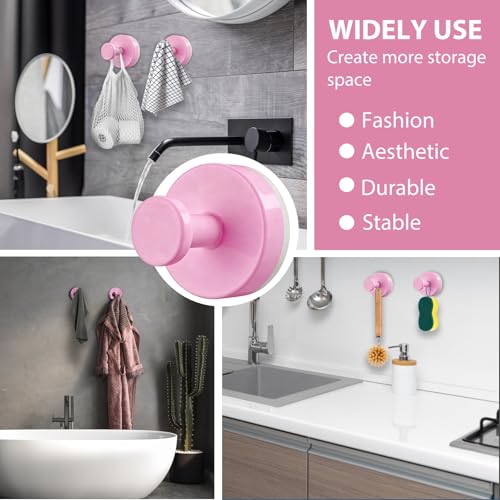 Suction Cup Hooks for Shower (Pink)