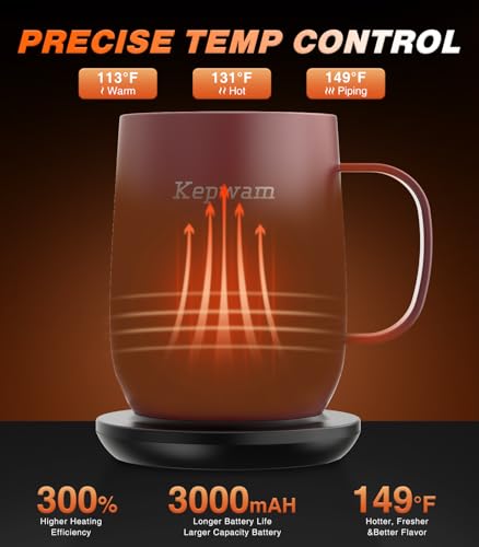 Self Heating Coffee Mug T2 (Burgundy / 16oz)