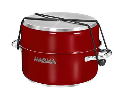 A10-366-MR-2-IND 10 Pc Stainless Steel NonStick Nesting Cookware Set (Red / 10 Piece, Non-stick)