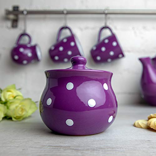 Ceramic Sugar Bowl with Lid (Purple)