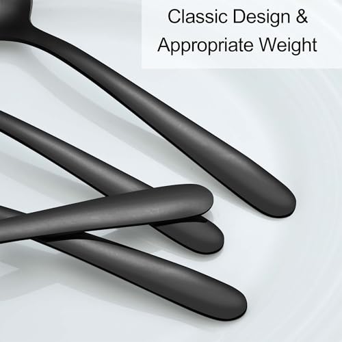 36 Pieces Black Teaspoons Set (36 Pcs 6.2'' Black Teaspoons)