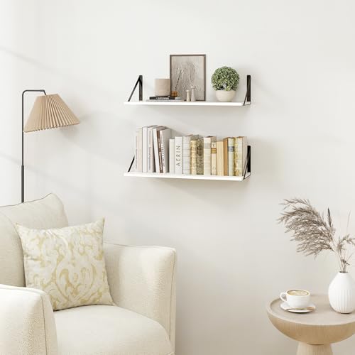 White Deep Floating Shelves for Wall