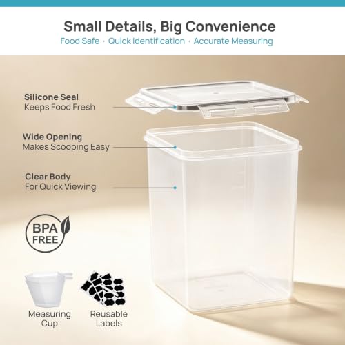 3 PCS Flour and Sugar Storage Container Sets for Beginner Bakers (3 Pack)