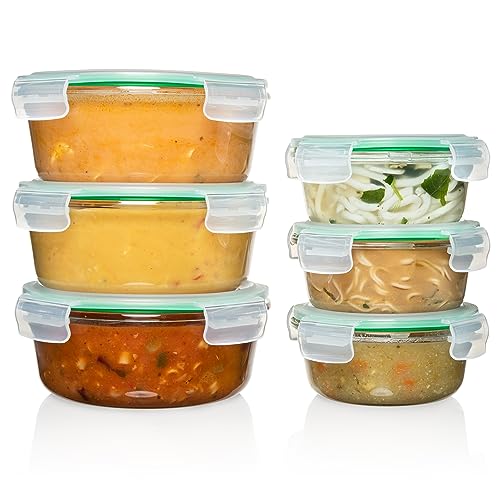 Round Glass Food Containers (6 Pack Round Set)