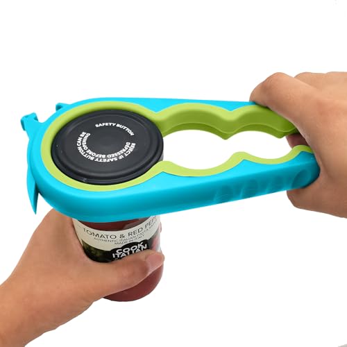 Jar Opener & Bottle Opener for Seniors with Arthritis (Blue)