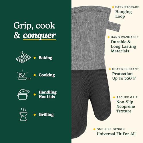 Cuisinart Chambray Kitchen Oven Mitts (Black)
