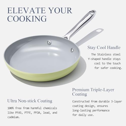 Premium Ceramic Frying Pan (10 inch / Olive Green)