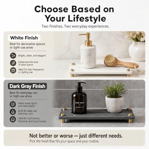 Water Absorbing Stone Sink Caddy Kitchen Sink Organizer Tray (10"x 4" - White - Gold)