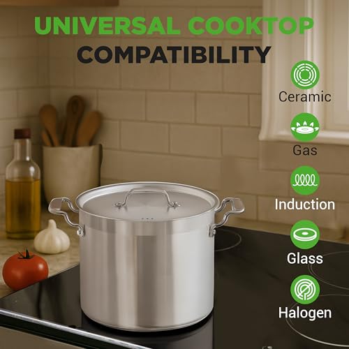 12 Quart Stainless Steel Stockpot with Stainless Steel Lid