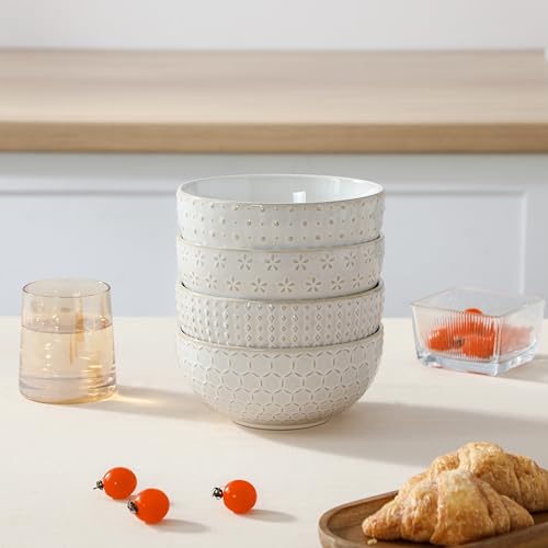 Cereal Bowls 30 Ounce Ceramic Soup Bowl for Kitchen (30 OZ / Arctic White)