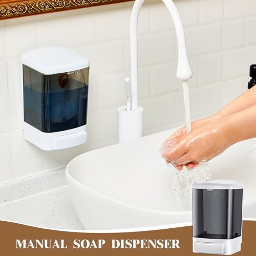 2 Pcs Wall Mounted Soap Dispenser (Black / 33.8 oz 1000 ml)