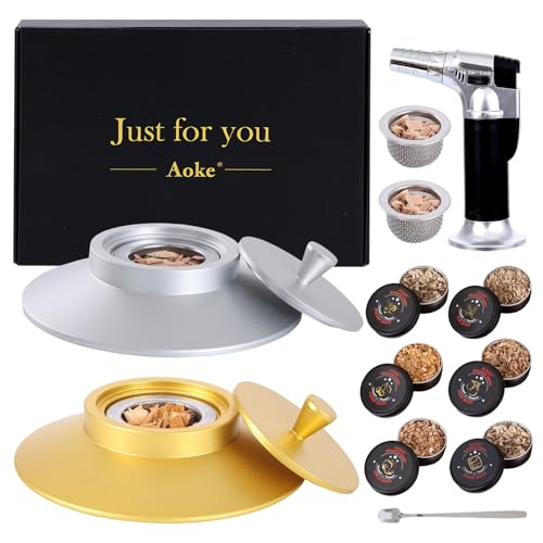 Cocktail Smoker Kit with Torch (gift set (Gold and silver))